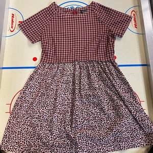 Pattern Block Babydoll Dress